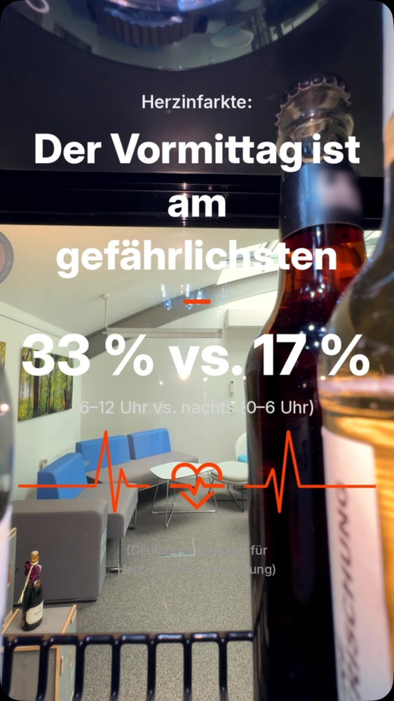 Herzinfarkte: 33 % aller Fälle zwischen 6 und 12 Uhr – vs.