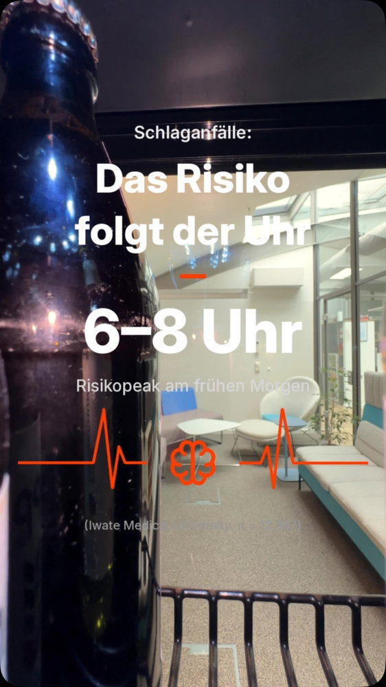 Schlaganfälle: Risikopeak 6–8 Uhr morgens (Iwate Medical University, n = 12.957)