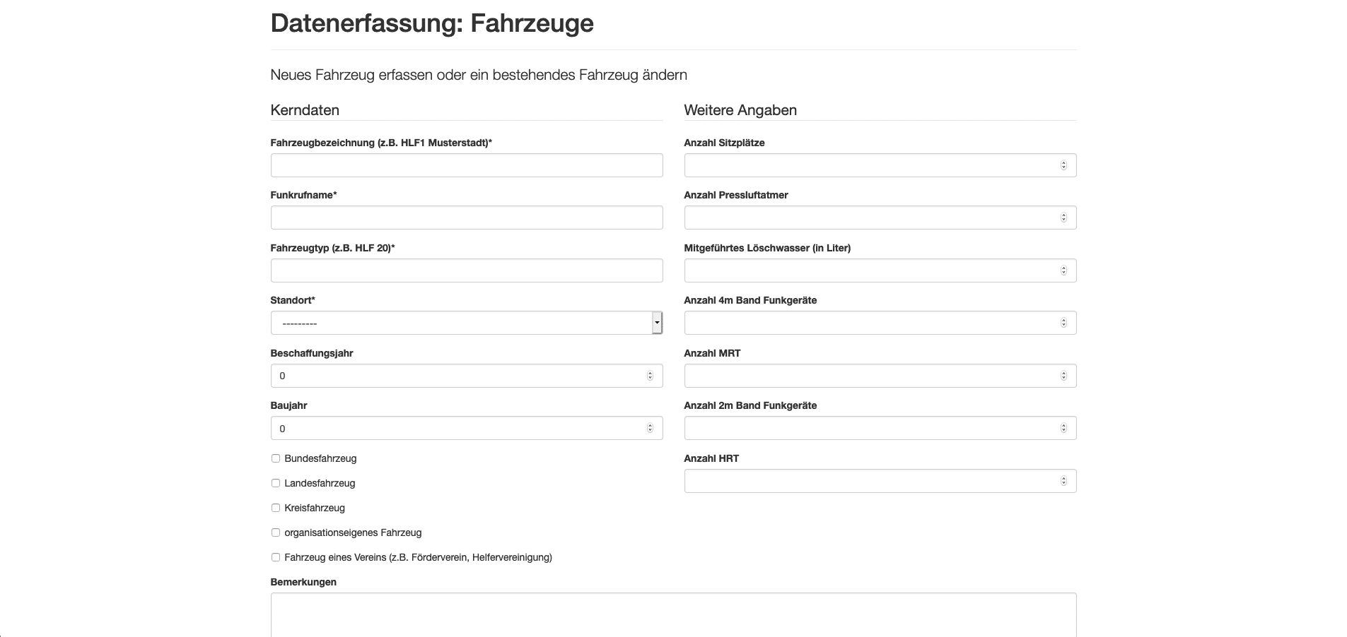 Datenerfassung Fahrzeuge